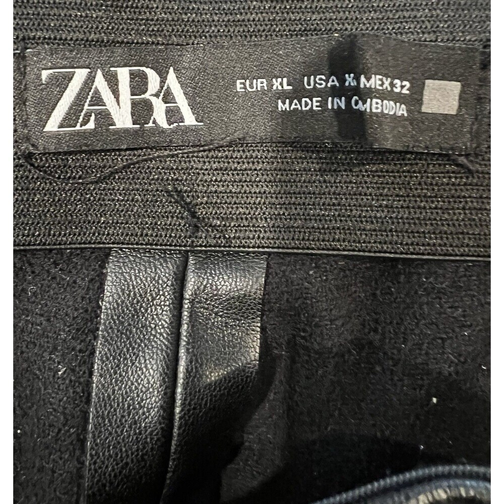 ZARA Faux Leather Pants Elastic Waist With Side Zipper Women's Size XL - Picture 5 of 5